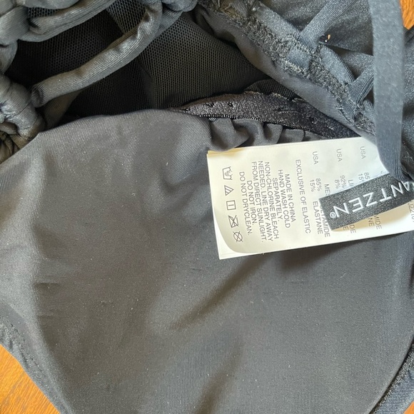 Jantzen Black Macrame Strappy Back One Piece Ruched Bathing Suit Swim 8 - Picture 9 of 11